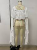 Double-layered Chiffon Ruched Short Tops LSD-2921
