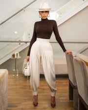 Solid Color Press Pleated Pants LSD-2909