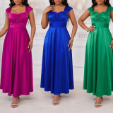 Ice-Silk Solid Color Maxi Dress GYLY-9848