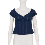 Lace Patchwork Short Sleeve T Shirt GPKJ-MR49874
