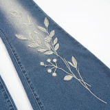 Floral Embroidery Micro Flare Jeans GPKJ-MR49336