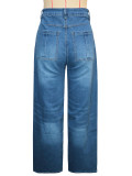 Vintage Faux Two-Piece Wide Leg Jeans SH-391550