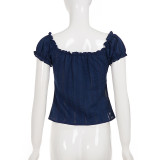 Lace Patchwork Short Sleeve T Shirt GPKJ-MR49874