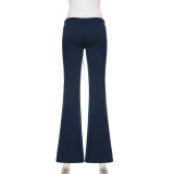 Letter Print Sport Micro Flare Pants GPKJ-MR41529