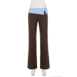 Contrast Color Split Straight Pants GPKJ-MR49566