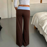 Contrast Color Split Straight Pants GPKJ-MR49566