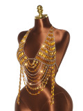 Multi-Layer Sparkling Diamond Chain Vest Chest Chain GZYY-B27232