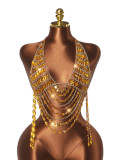 Multi-Layer Sparkling Diamond Chain Vest Chest Chain GZYY-B27232