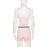 Solid Color Sport Yoga Two Piece Shorts Set GPKJ-MR49881