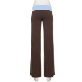 Contrast Color Split Straight Pants GPKJ-MR49566