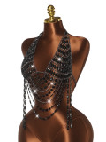 Multi-Layer Sparkling Diamond Chain Vest Chest Chain GZYY-B27232