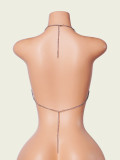 Metal Chain Beaded Hollow Out Tank top GZYY-B25183