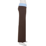 Contrast Color Split Straight Pants GPKJ-MR49566