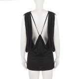 Sleeveless Backless Splits Mini Dress GPKJ-MR50056