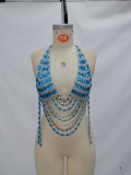 Multi-Layer Sparkling Diamond Chain Vest Chest Chain GZYY-B27232