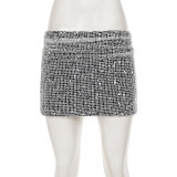Sequin Ruched Slim Mini Skirts GPKJ-MR47638