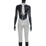 Deep V Neck Backless Print Jumpsuit MXBF-Q26JP118