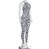 Print Backless Slim Jumpsuit MXBF-D26JP253