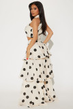 Polka Dot Print Sleeveless Two Piece Skirt Set NY-11288