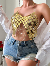 Metal Sequin Tassel Top GZYY-20678