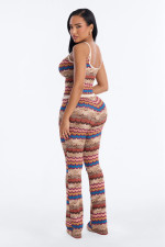 Colorful Print Sling Top Pants 2 Piece Set YWXS-K26L2432