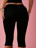 Solid Color Split Seventh Pants YWXS-K26L2692