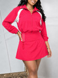 Sport Casual Long Sleeve Coats Skirts 2 Piece Set HNIF-YF402