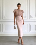 See Through Mesh Maxi Dress GWDS-260425
