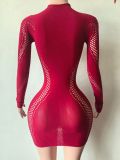 Pre Order: About 7 work days shipping Long Sleeve Solid Mini Dress YUEM-202660