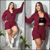 VIP1 Print Embroidery Long Sleeve 3 Piece Short Set QYLF-0187
