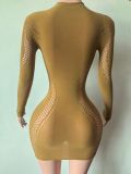 Pre Order: About 7 work days shipping Long Sleeve Solid Mini Dress YUEM-202660