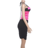 Sexy Sling Tank Tops Pleated Skirt Suit XEF-K6S13063A