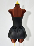 PU Leather Bandage Dress GHYX-TXY5428