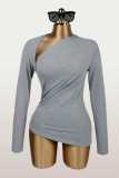 Long Sleeve Solid Color Tops GXIY-K25L1545