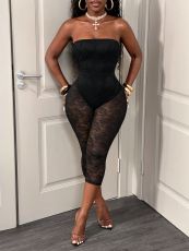 Lace See Through Backless Seventh Jumpsuit GHYX-TXY5424