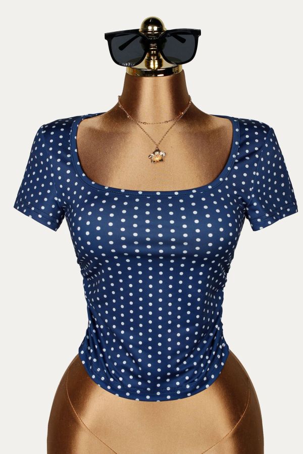 Short Sleeve Polka Dot Print T Shirts GXIY-K26L2620