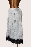 Lace Patchwork Polka Dot Print Mid-Skirts GXIY-K26L2106