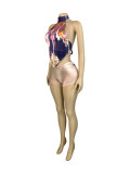 Fashion Printed Halter-neck Top And Shorts  Two Piece Set CH-25036 