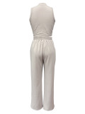 Casual Sleeveless Two Piece Pants Set YH-9029