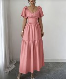 Square Neck Bubble Sleeve Maxi Dress GPBY-DR9962