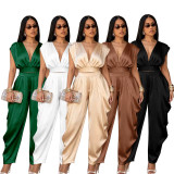 Sleeveless Deep V Neck Two Piece Pants Set SFY-897