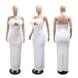 Solid Color Corsage Tube Top Maxi Dress CYA-902444