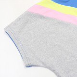 Color Block O Neck Casual Pants Suit CYA-902407
