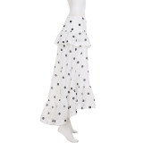 Polka Dot Print Irregular Long Skirts GPKJ-MR43545