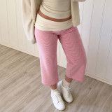 Contrast Color Patchwork Stripe Wide Leg Pants GPKJ-MR49630