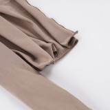 Solid Color Bat Sleeve Shawl+Sling Dress 2 Piece Set GPKJ-MR50115