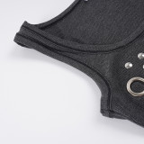 Solid Color Sleeveless Tank Top GPKJ-MR47000