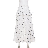 Polka Dot Print Irregular Long Skirts GPKJ-MR43545