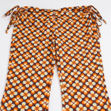 Floral-Print Lace Up Pants GPKJ-MR50203