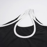 Single Shoulder Contrast Color Sport Top GPKJ-MR50091